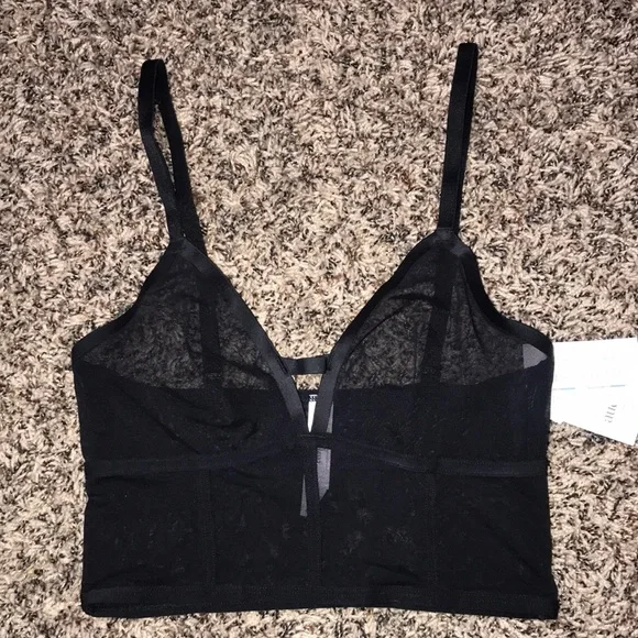 Auden ๐ Black Lace Unlined Long Line Bralette Size XS | NWT - Picture 1 of 7